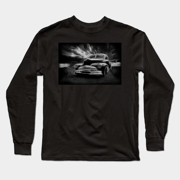 1947 - Chevrolet, black white - 02 Long Sleeve T-Shirt by hottehue